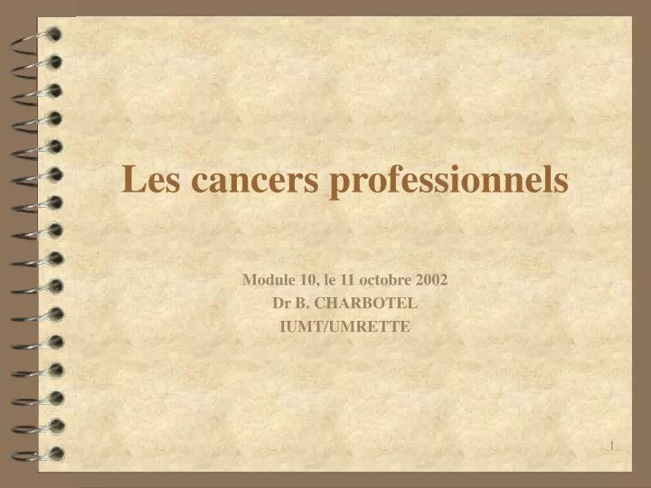 les cancers professionnels