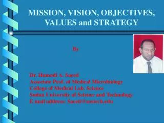 MISSION, VISION, OBJECTIVES, VALUES and STRATEGY