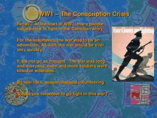 WW1 – The Conscription Crisis