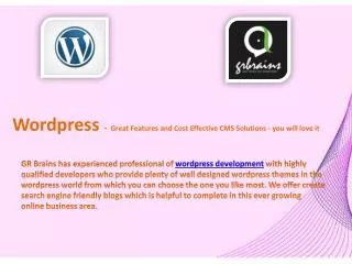 Wordpress - Great Features and Cost Effective CMS Solutions