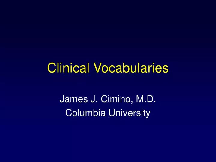 clinical vocabularies