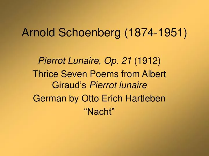 arnold schoenberg 1874 1951