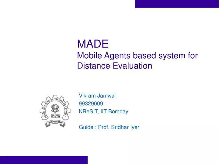 made mobile agents based system for distance evaluation
