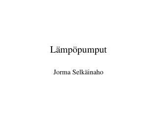 Lämpöpumput