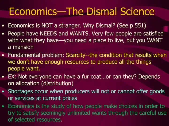 economics the dismal science