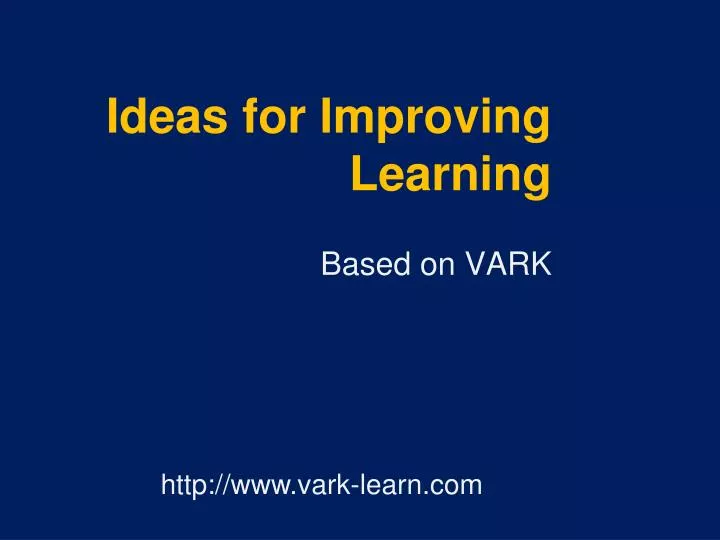 ideas for improving learning