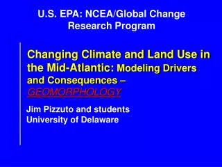 U.S. EPA: NCEA/Global Change Research Program