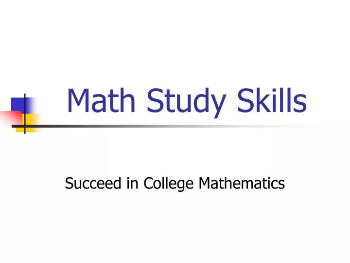 math study skills