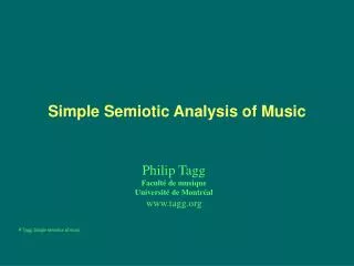 Simple Semiotic Analysis of Music