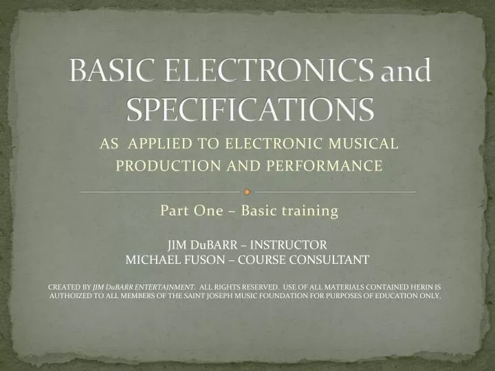 basic electronics and specifications