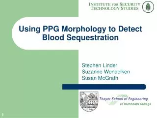 Using PPG Morphology to Detect Blood Sequestration