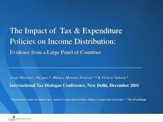 The Impact of Tax &amp; Expenditure Policies on Income Distribution: Evidence from a Large Panel of Countries