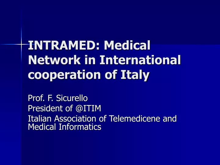intramed medical network in international cooperation of italy