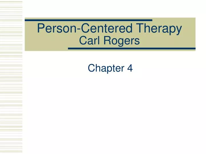 person centered therapy carl rogers