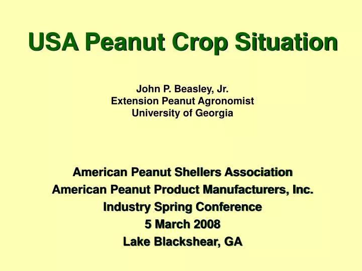 usa peanut crop situation