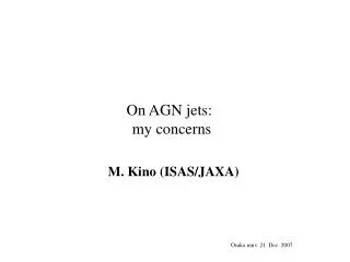 On AGN jets: my concerns