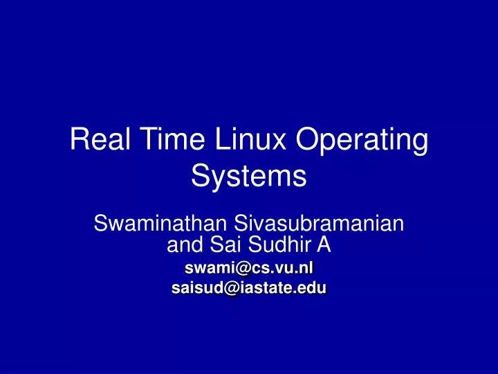 real time linux operating systems