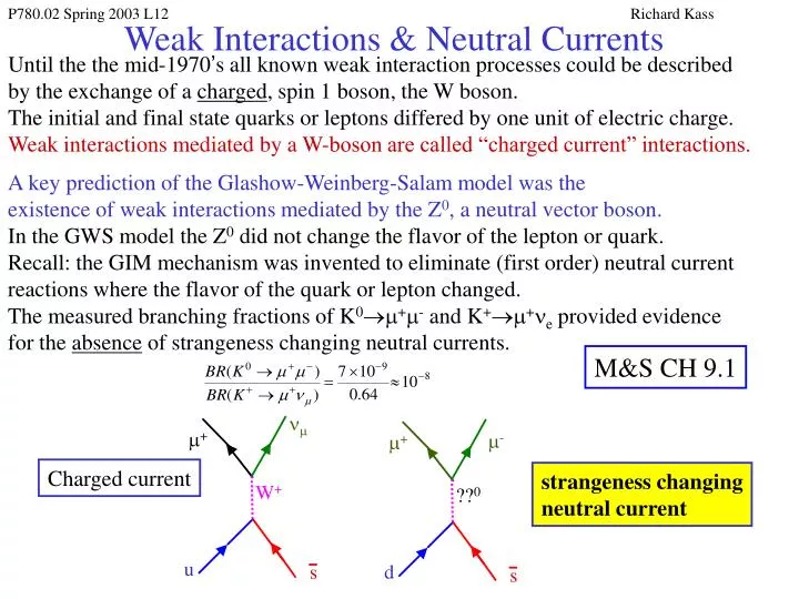 weak interactions neutral currents