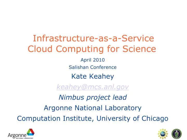 infrastructure as a service cloud computing for science