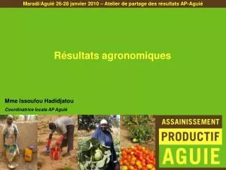 Résultats agronomiques