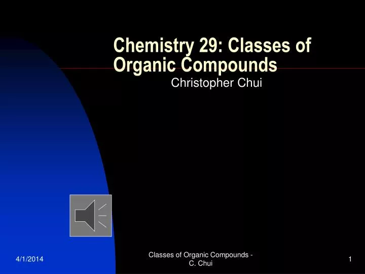 chemistry 29 classes of organic compounds
