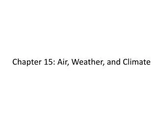Chapter 15: Air, Weather, and Climate