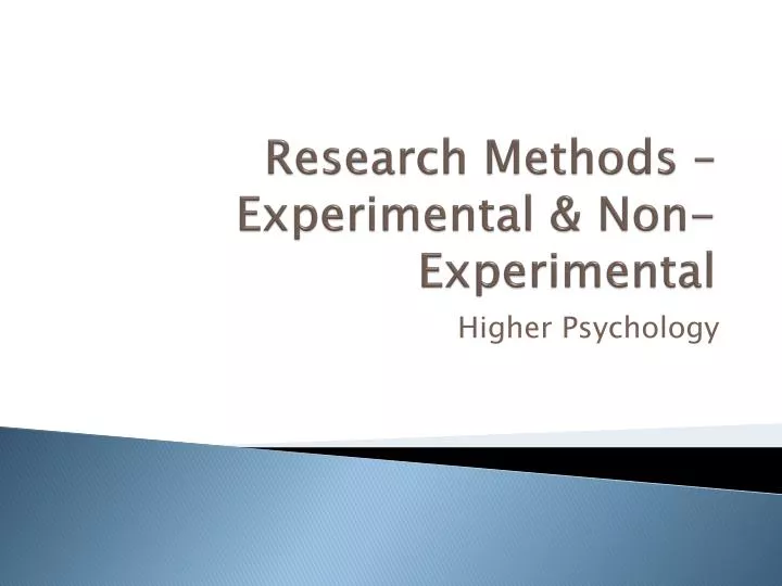 research methods experimental non experimental