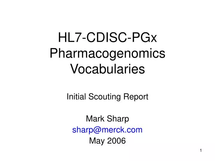hl7 cdisc pgx pharmacogenomics vocabularies