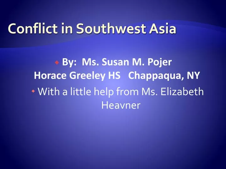 conflict in southwest asia