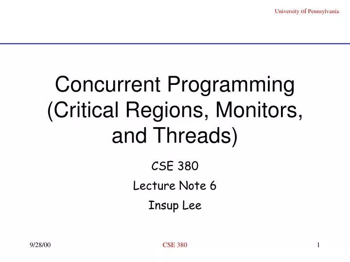 concurrent programming critical regions monitors and threads