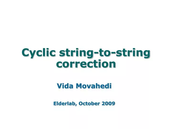 cyclic string to string correction