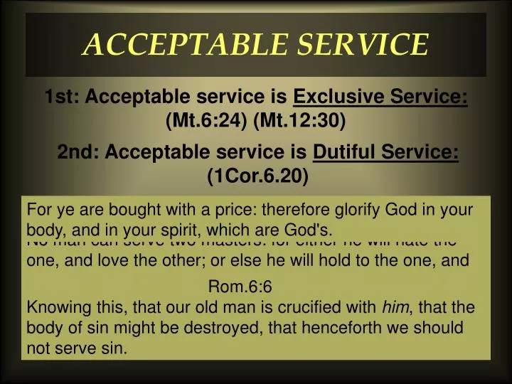 acceptable service