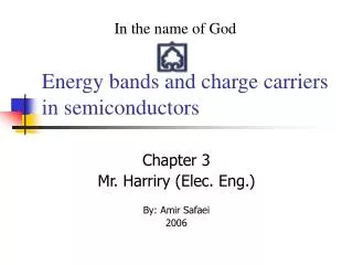 Energy bands and charge carriers in semiconductors