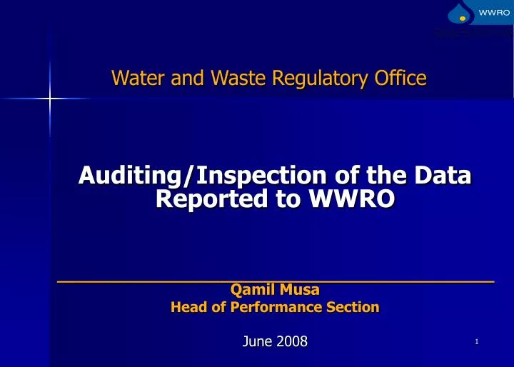 water and waste regulatory office