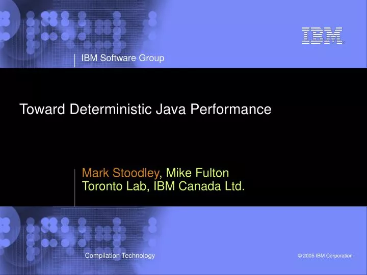 toward deterministic java performance