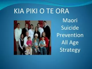 Maori Suicide Prevention All Age Strategy