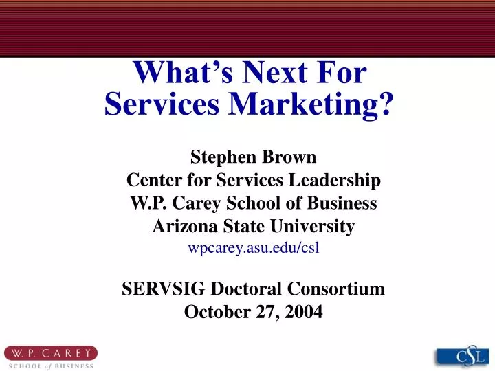 what s next for services marketing