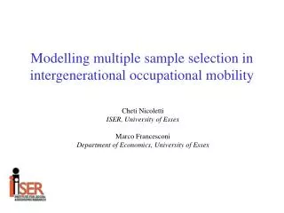 Modelling multiple sample selection in intergenerational occupational mobility