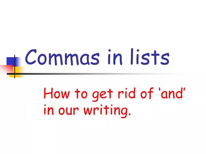 commas in lists