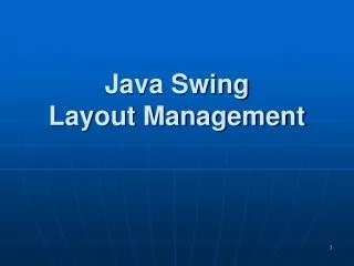Java Swing Layout Management