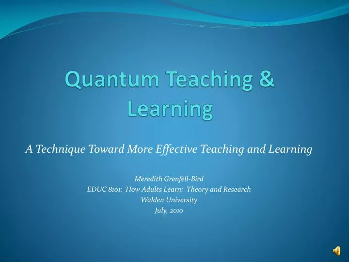 quantum teaching learning
