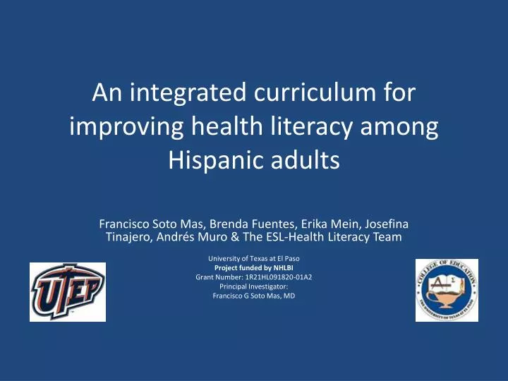 an integrated curriculum for improving health literacy among hispanic adults