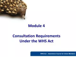 Module 4 Consultation Requirements Under the WHS Act
