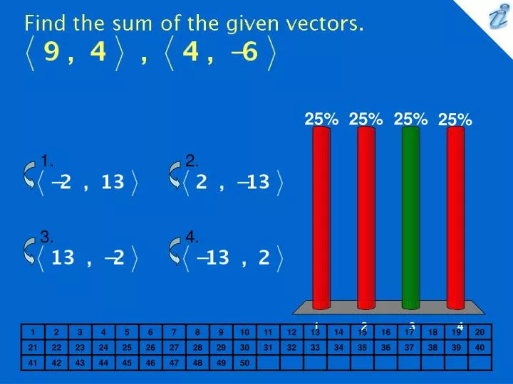 find the sum of the given vectors image