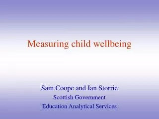 Measuring child wellbeing