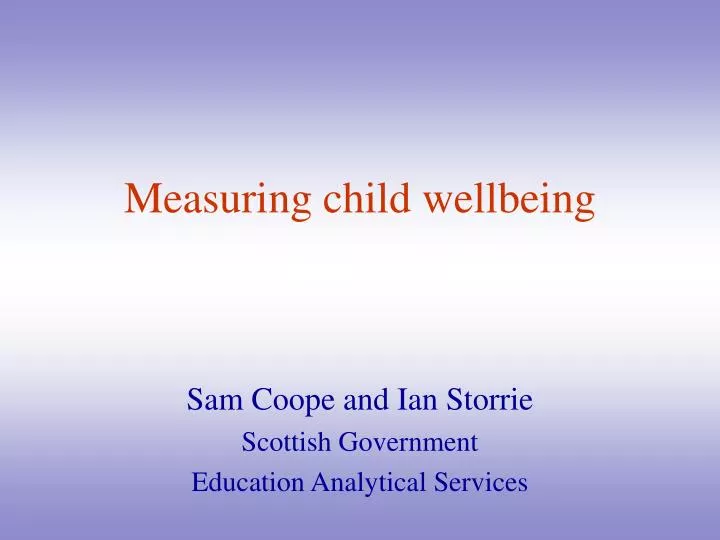 measuring child wellbeing