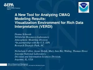 A New Tool for Analyzing CMAQ Modeling Results: Visualization Environment for Rich Data Interpretation (VERDI)