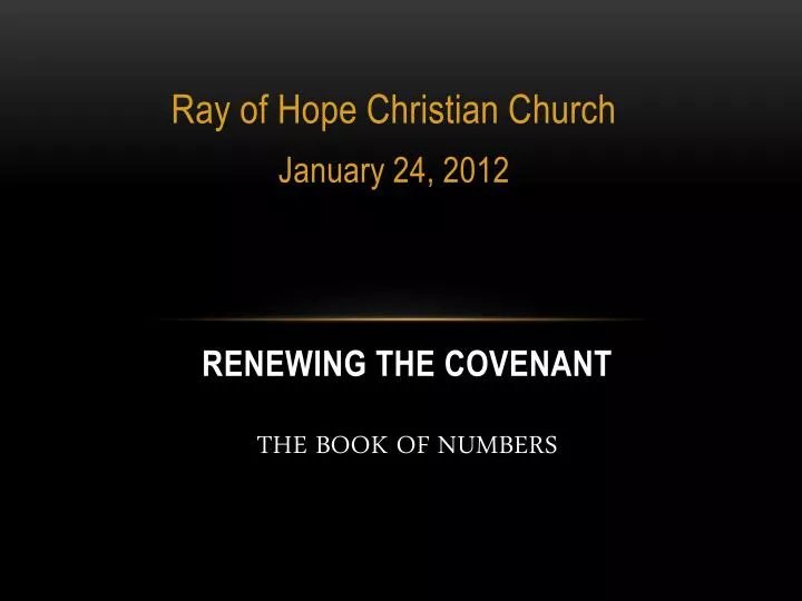 renewing the covenant the book of numbers