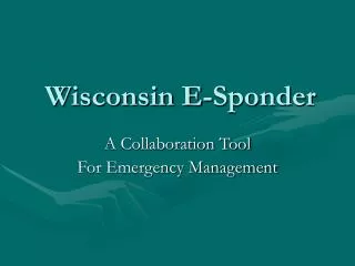 Wisconsin E-Sponder