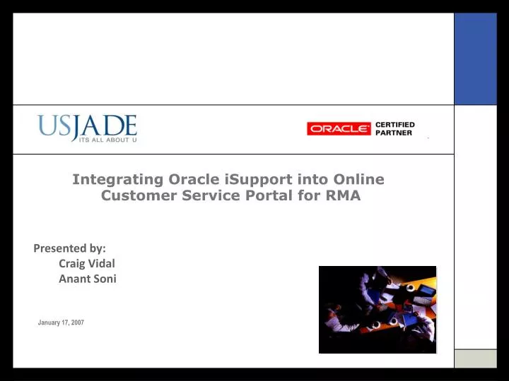 integrating oracle isupport into online customer service portal for rma